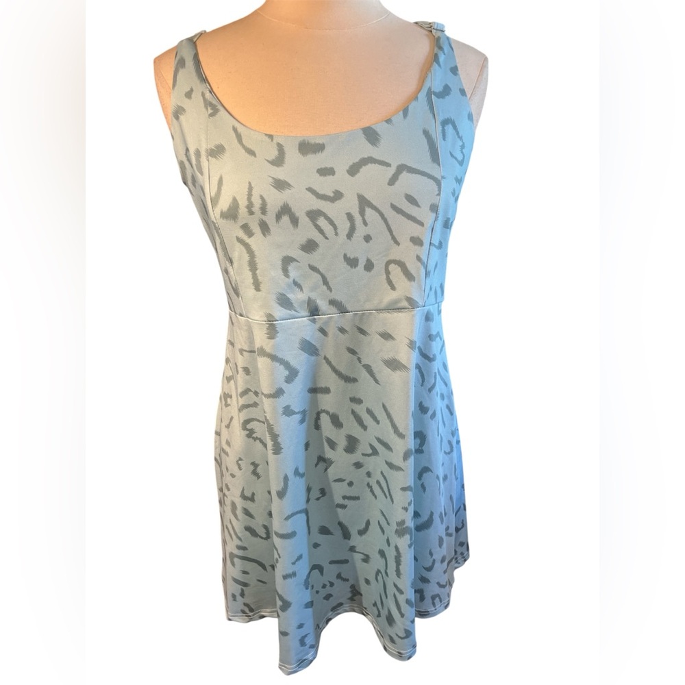 GGOV Teal leopard print Tennis/Golf Workout Dress w/adjustable straps Size XL